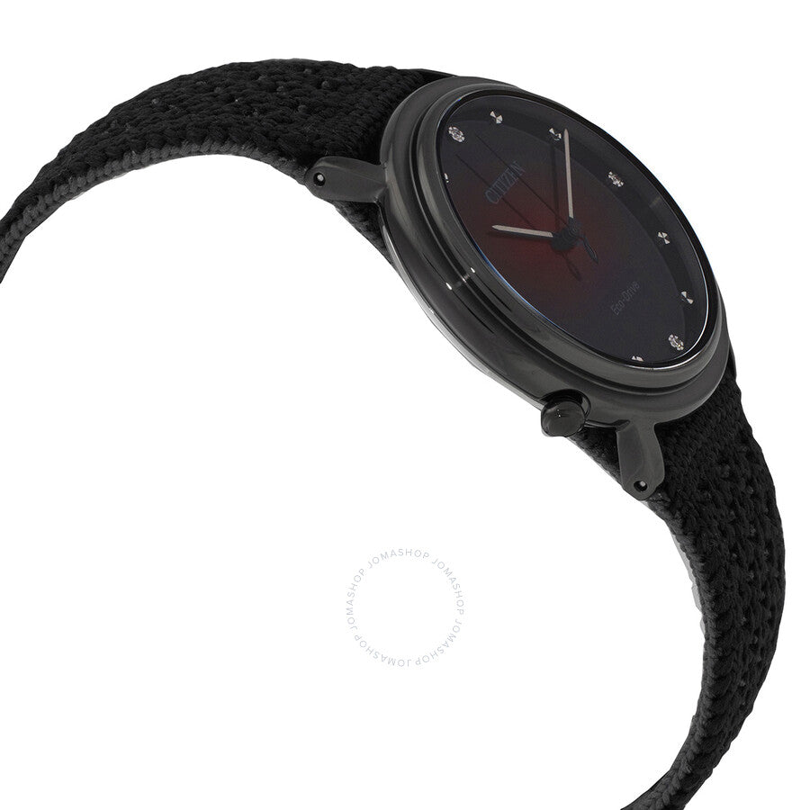 Citizen Eco-Drive Crystal Black Dial Ladies Watch EM1007-47E - Dawson Watches #2