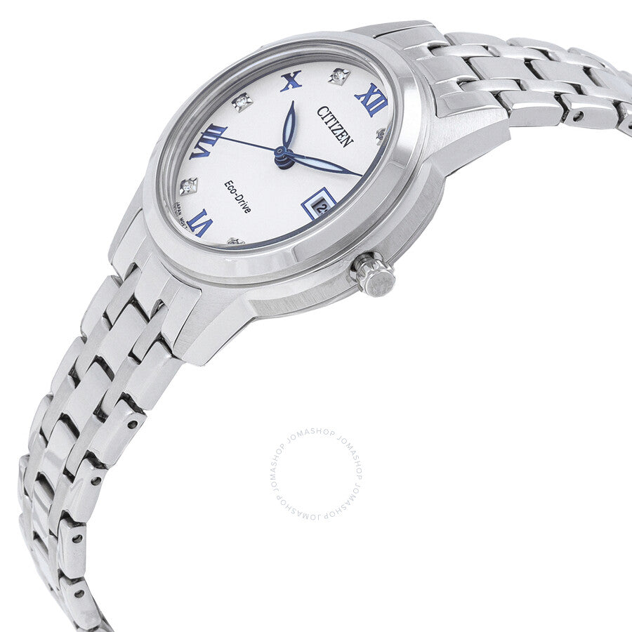 Citizen Eco-Drive Crystal White Dial Ladies Watch FE1240-81A - Dawson Watches #2
