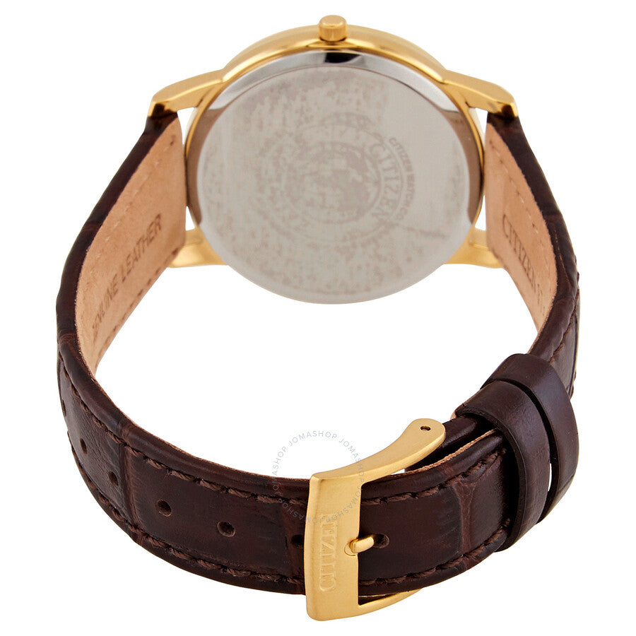 Citizen Eco-Drive White Dial Brown Leather Ladies Watch FE6012-11A - Dawson Watches #3