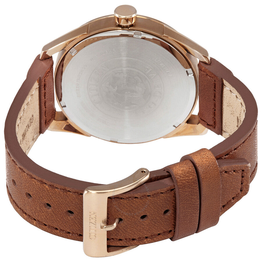 Citizen Eco-Drive White Dial Brown Leather Men's Watch BM7418-17A - Dawson Watches #3
