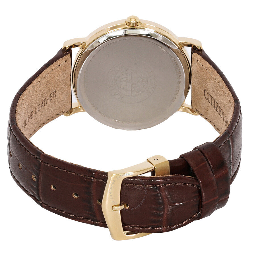 Citizen Eco-Drive White Dial Brown Leather Men's Watch BM8242-08A - Dawson Watches #3