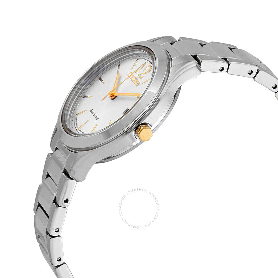 Citizen Eco-Drive White Dial Stainless Steel Ladies Watch FE6124-85A - Dawson Watches #2