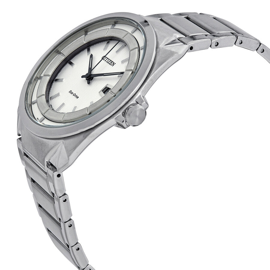Citizen Eco-Drive White Dial Stainless Steel Men's Watch AW1010-57B - Dawson Watches #2