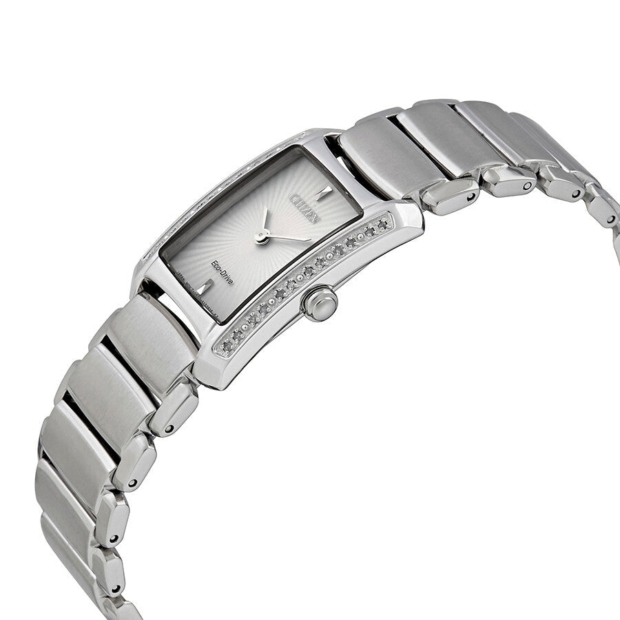 Citizen Euphoria Eco-Drive White Diamond Bezel Stainless Steel Ladies Watch EG2960-57A - Dawson Watches #2