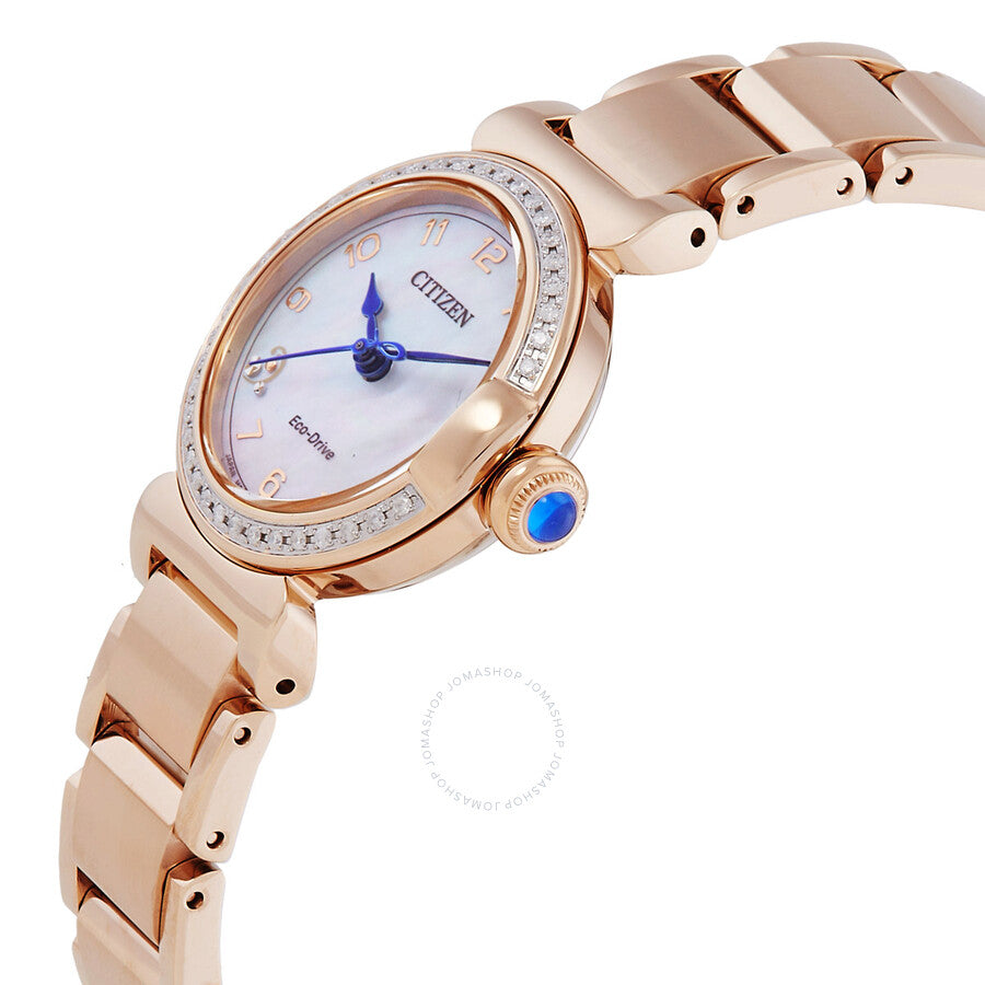 Citizen L Mae Diamond White Mother of Pearl Dial Ladies Watch EM1123-89D