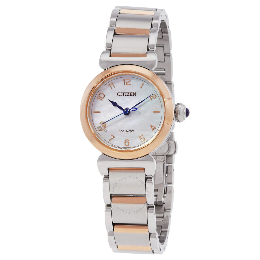 Citizen L Mae White Mother of Pearl Dial Ladies Watch EM1136-87D - Dawson Watches