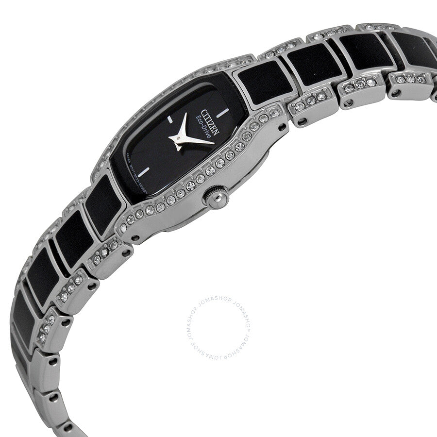 Citizen Normandie Eco-Drive Black Dial Crystal Ladies Watch EW9780-57E - Dawson Watches #2