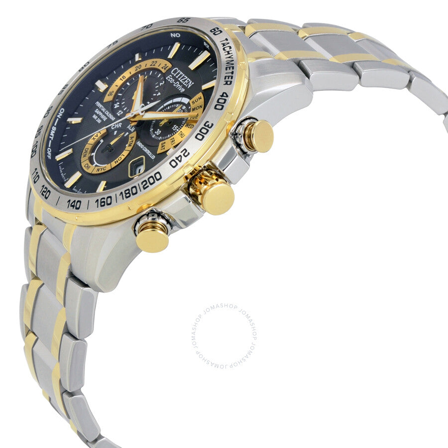 Citizen Perpetual Chrono A-T Eco-Drive Black Dial Two-tone Men's Watch AT4004-52E - Dawson Watches #2