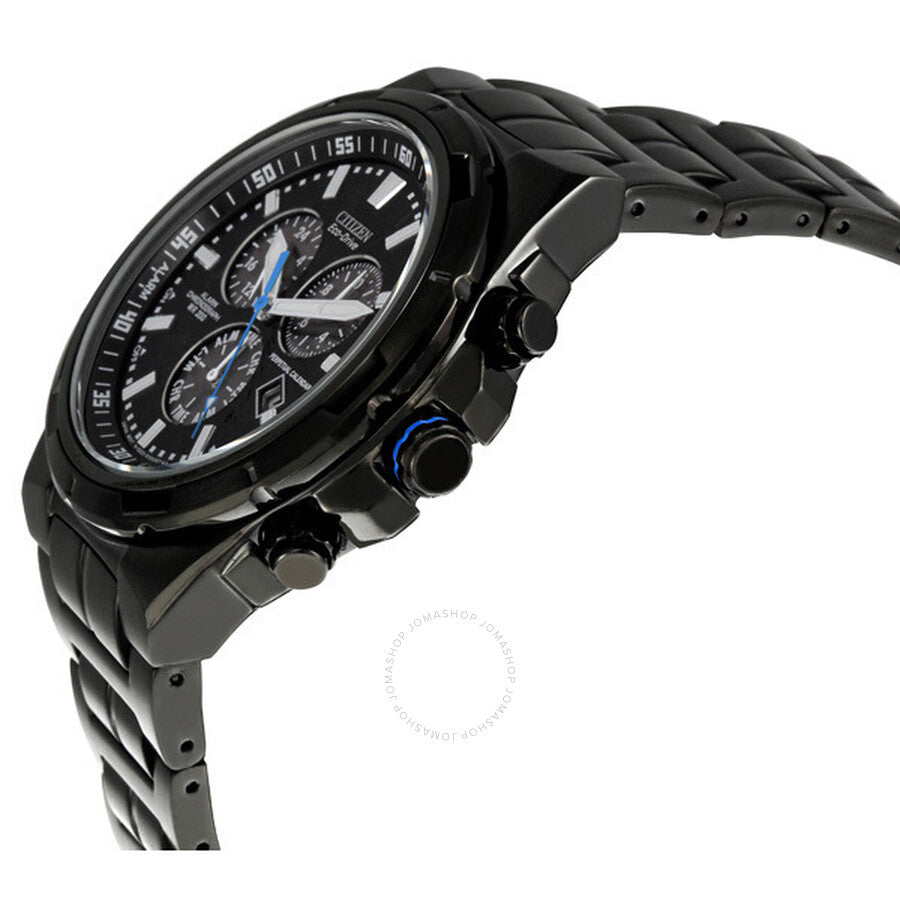 Citizen Perpetual Eco Drive Black Stainless Steel Chronograph Men's Watch BL5435-58E - Dawson Watches #2