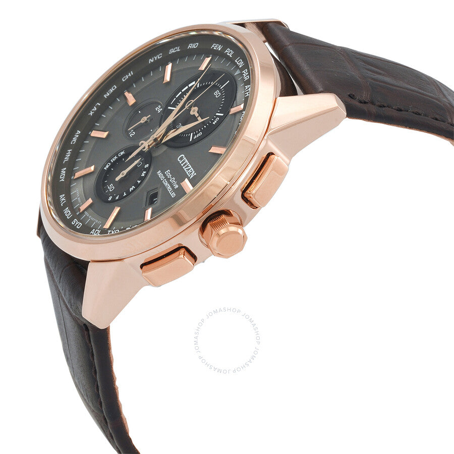 Citizen Perpetual World Time Chronograph Grey Dial Men's Watch AT8113-12H - Dawson Watches #2
