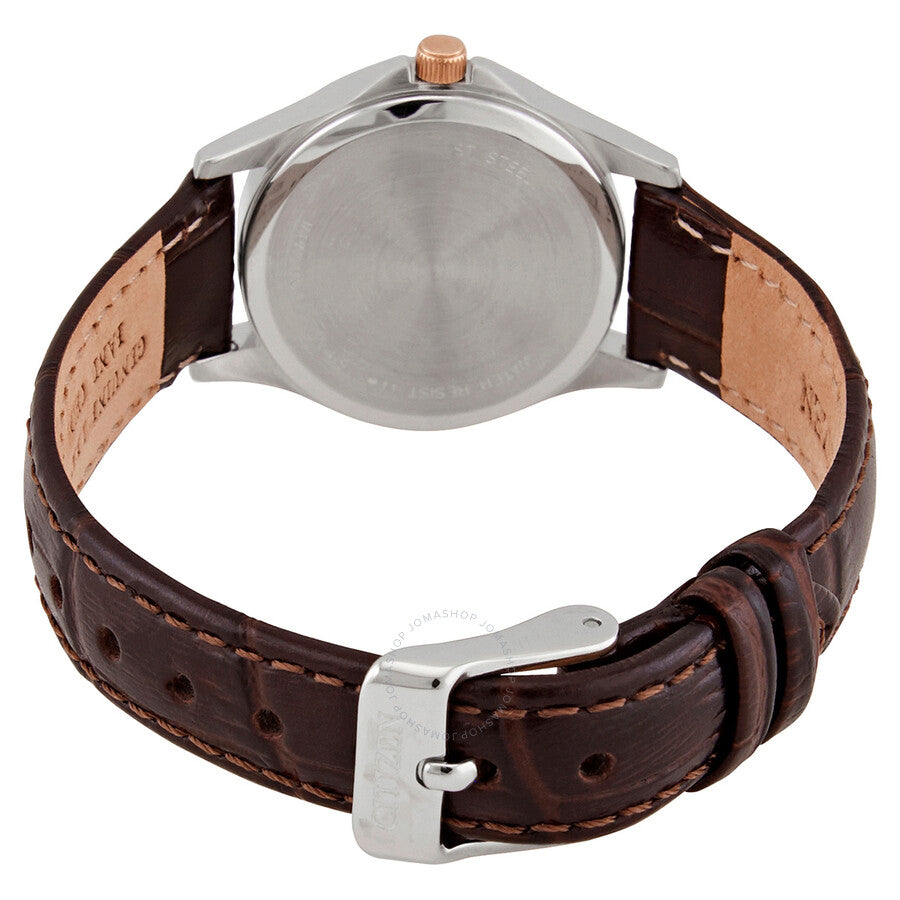Citizen Quartz Beige Dial Brown Leather Ladies Watch EQ0599-20X - Dawson Watches #3