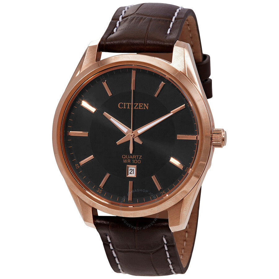 Citizen Quartz Black Dial Brown Leather Ladies Watch BI1033-04E - Dawson Watches