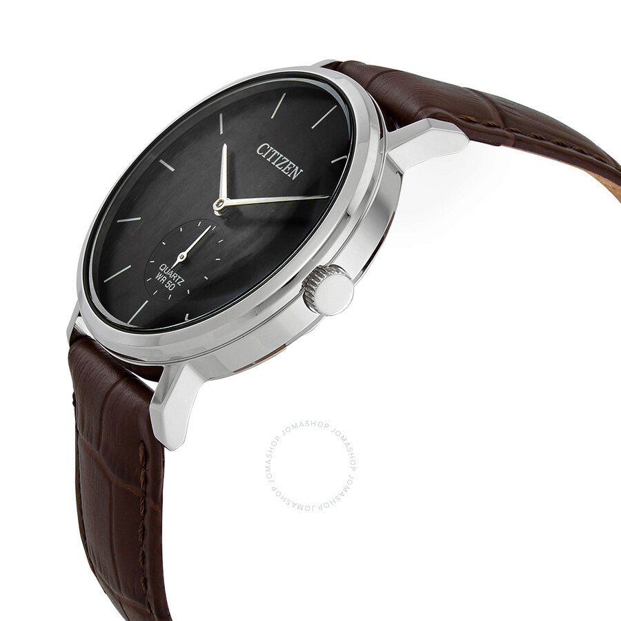 Citizen Quartz Black Dial Brown Leather Men's Watch BE9170-13H - Dawson Watches #2