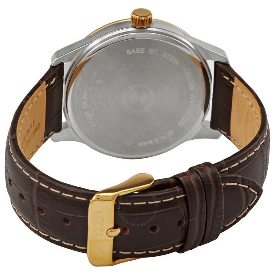 Citizen Quartz Black Dial Brown Leather Men's Watch BI1054-12E - Dawson Watches #3