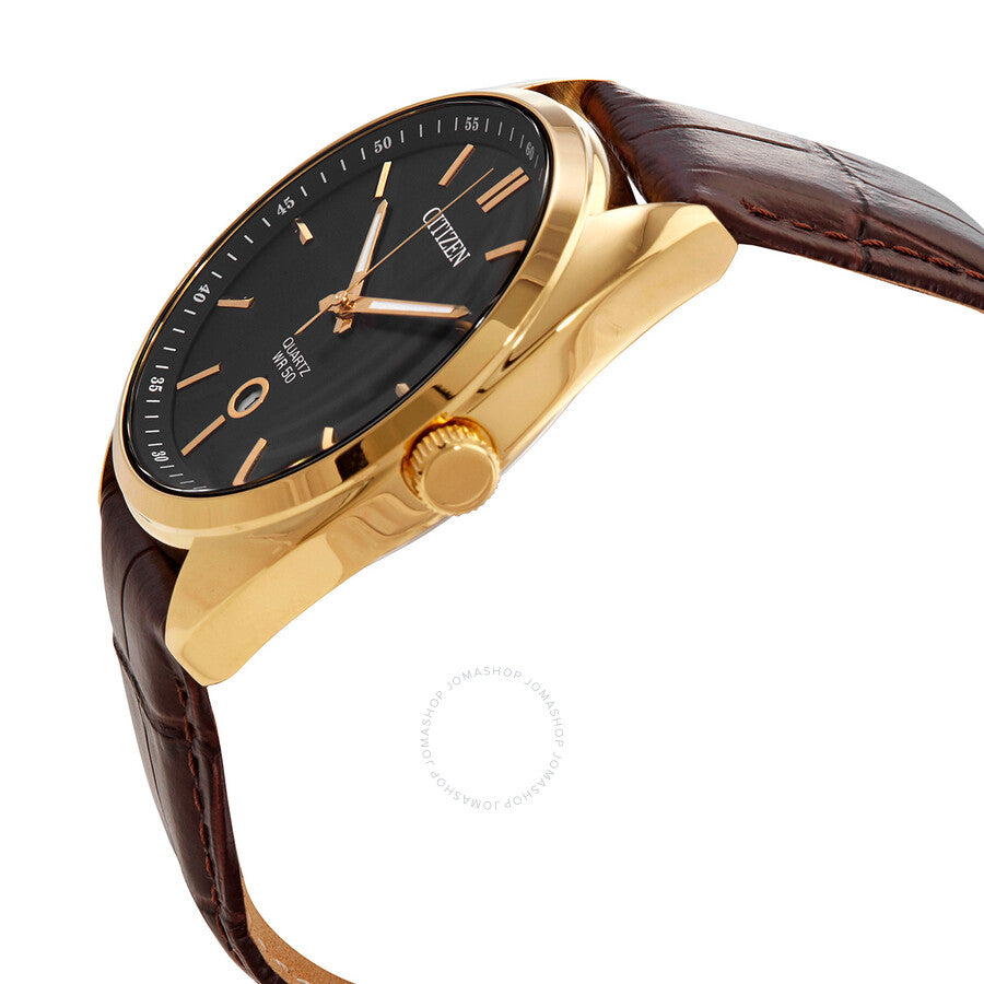 Citizen Quartz Black Dial Brown Leather Men's Watch BI5092-03E - Dawson Watches #2