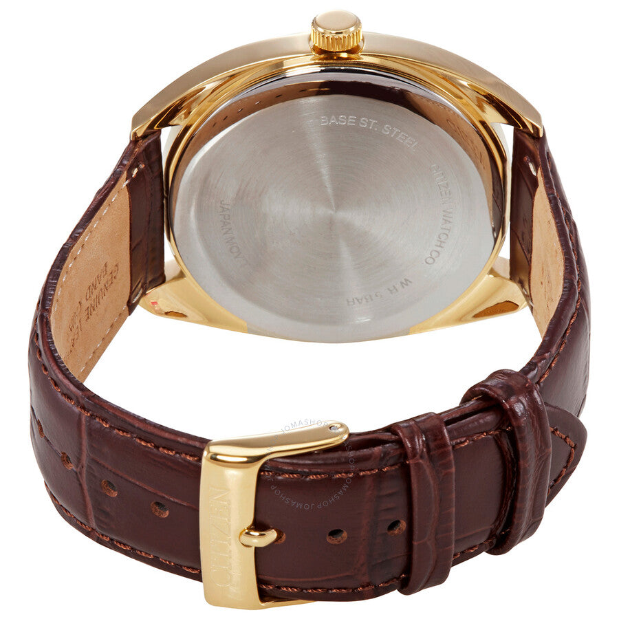 Citizen Quartz Black Dial Brown Leather Men's Watch BI5092-03E - Dawson Watches #3