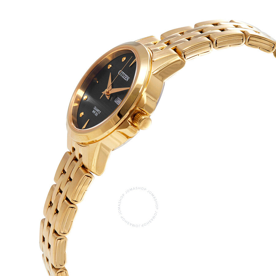 Citizen Quartz Black Dial Gold-tone Ladies Watch EQ0603-59F - Dawson Watches #2