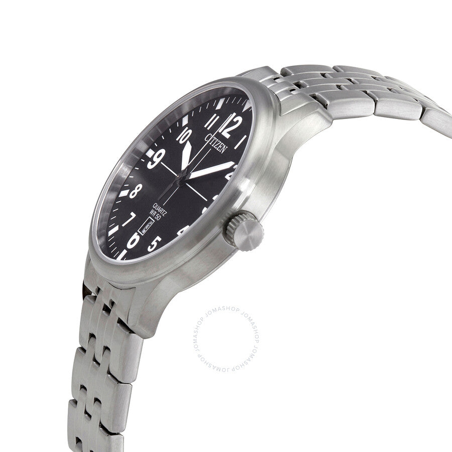 Citizen Quartz Black Dial Stainless Steel Men's Watch BI1050-81F - Dawson Watches #2
