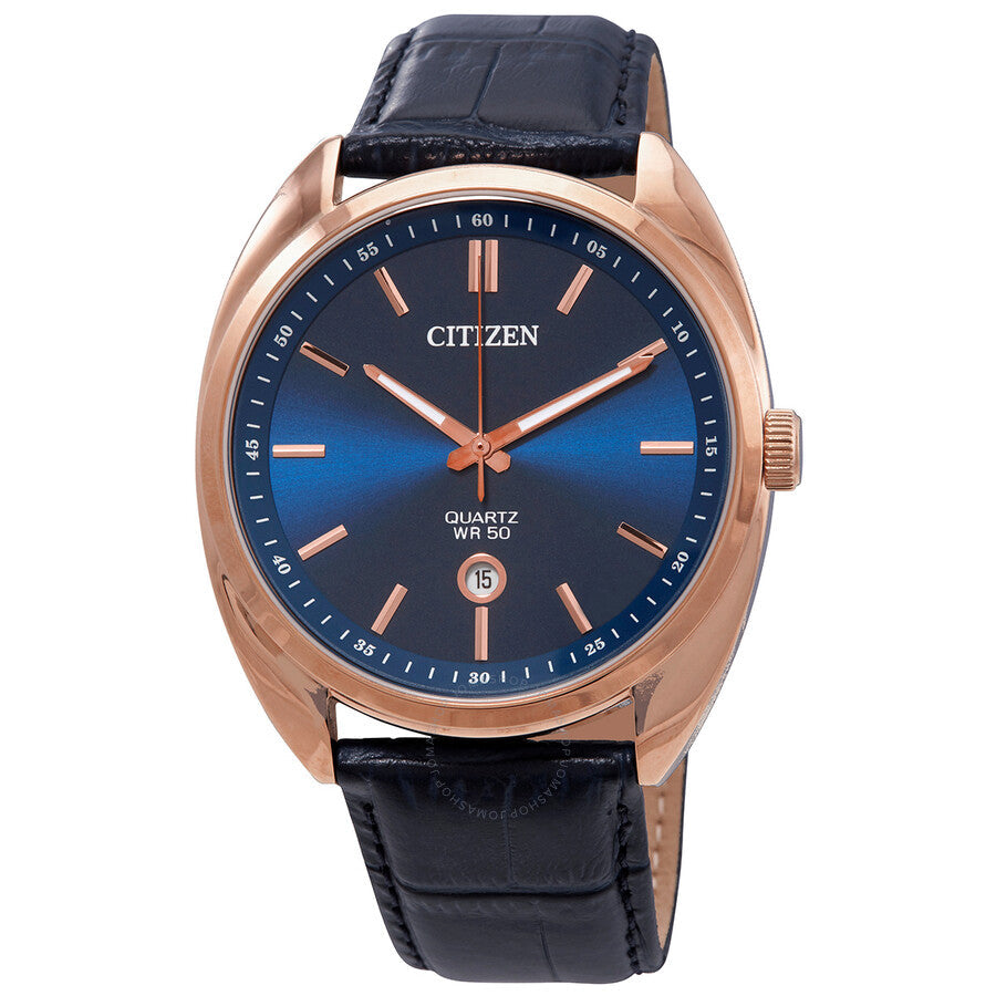 Citizen Quartz Blue Dial Blue Leather Men's Watch BI5093-01L - Dawson Watches