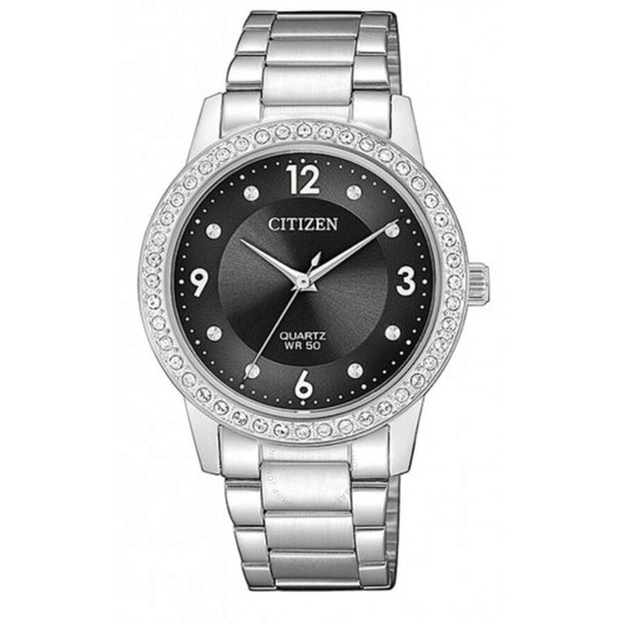 Citizen Quartz Crystal Black Dial Ladies Watch EL3090-81H - Dawson Watches