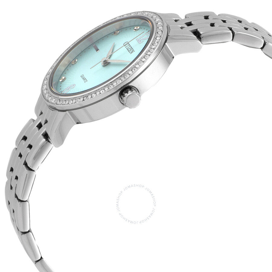 Citizen Quartz Crystal Green Dial Ladies Watch EL3100-55X - Dawson Watches #2