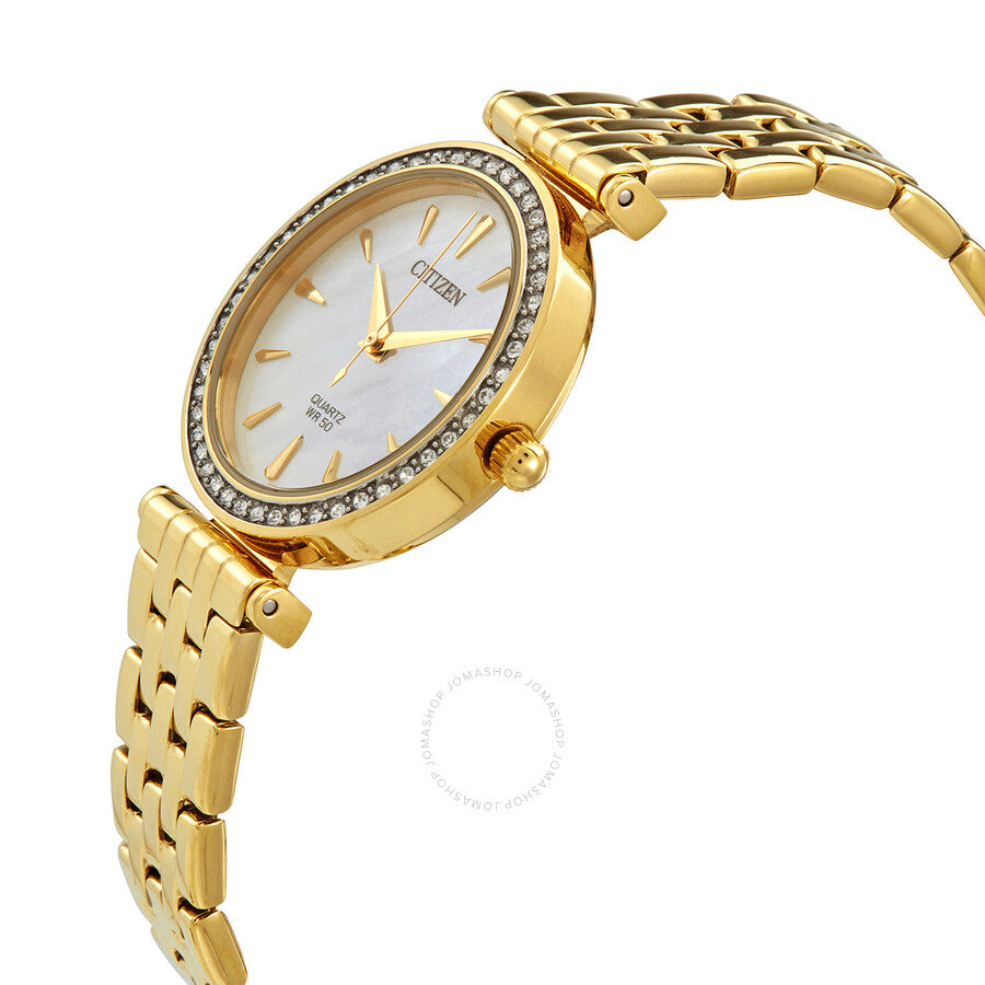 Citizen Quartz Crystal Mother of Pearl Dial Gold-tone Ladies Watch ER0212-50Y - Dawson Watches #2