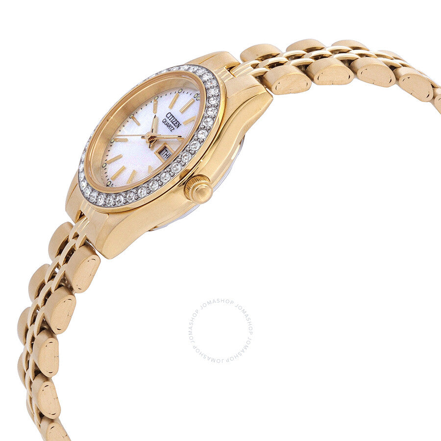 Citizen Quartz Crystal White Mother of Pearl Dial Ladies Watch EQ0532-55D - Dawson Watches #2