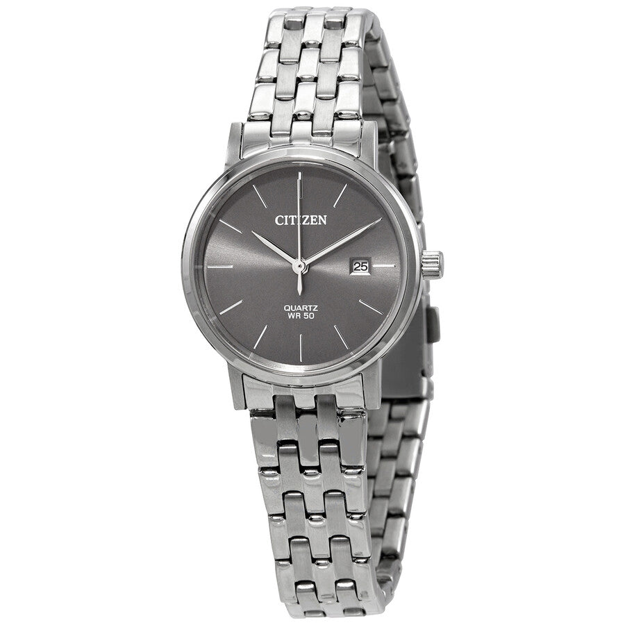 Citizen Quartz Grey Dial Stainless Steel Ladies Watch EU6090-54H - Dawson Watches