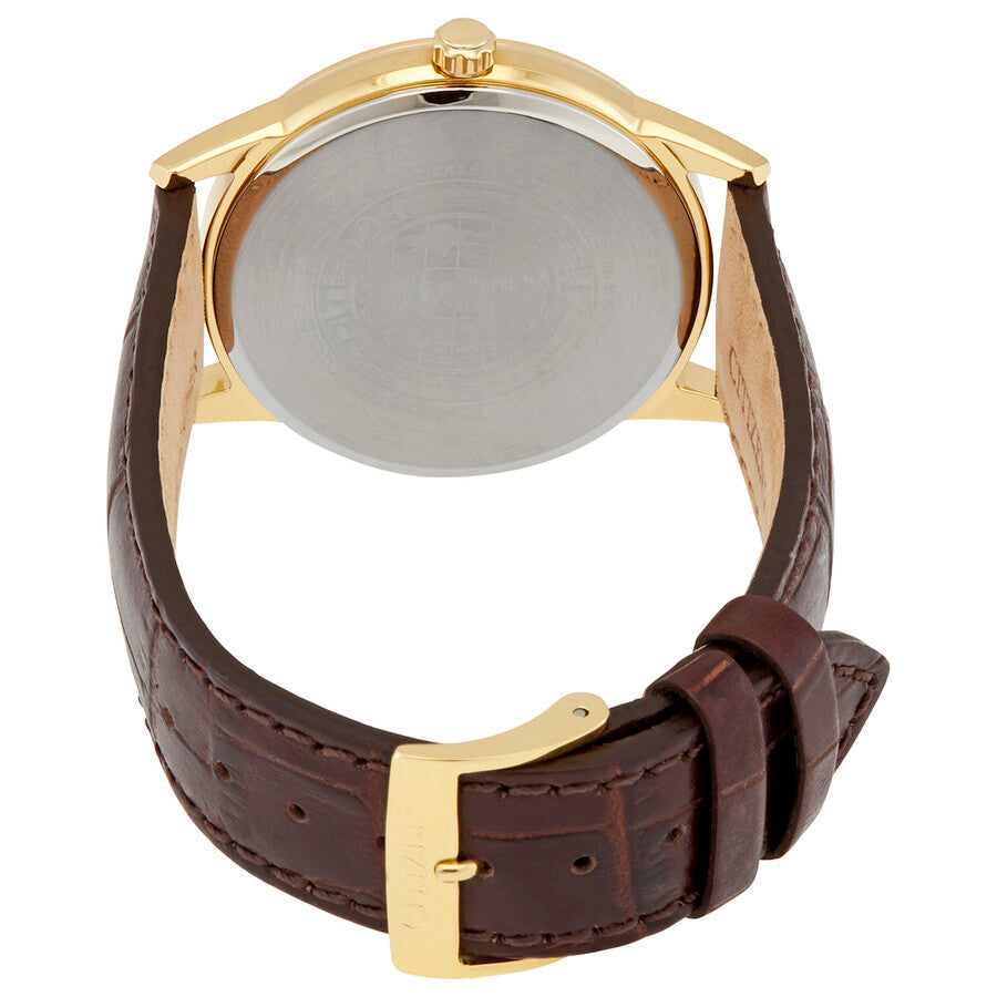 Citizen Quartz Silver Dial Brown Leather Men's Watch AW1233-01A - Dawson Watches #3