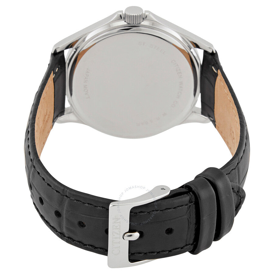 Citizen Quartz White Dial Black Leather Men's Watch BF5000-01A - Dawson Watches #3