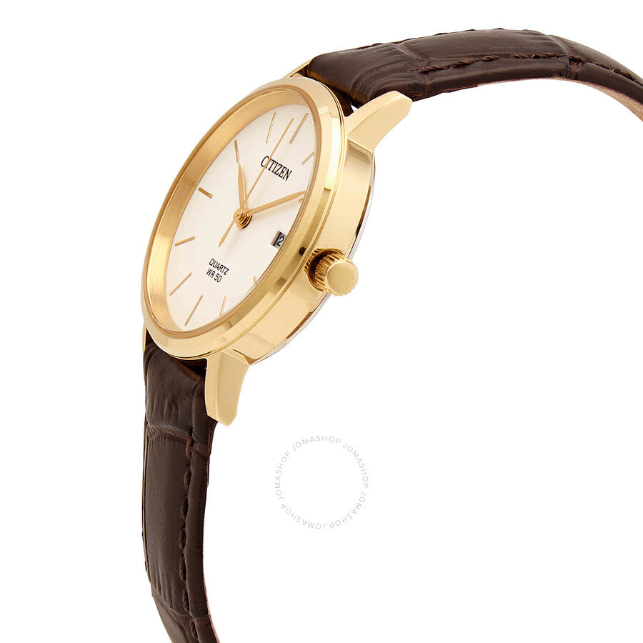 Citizen Quartz White Dial Brown Leather Ladies Watch EU6092-08A - Dawson Watches #2