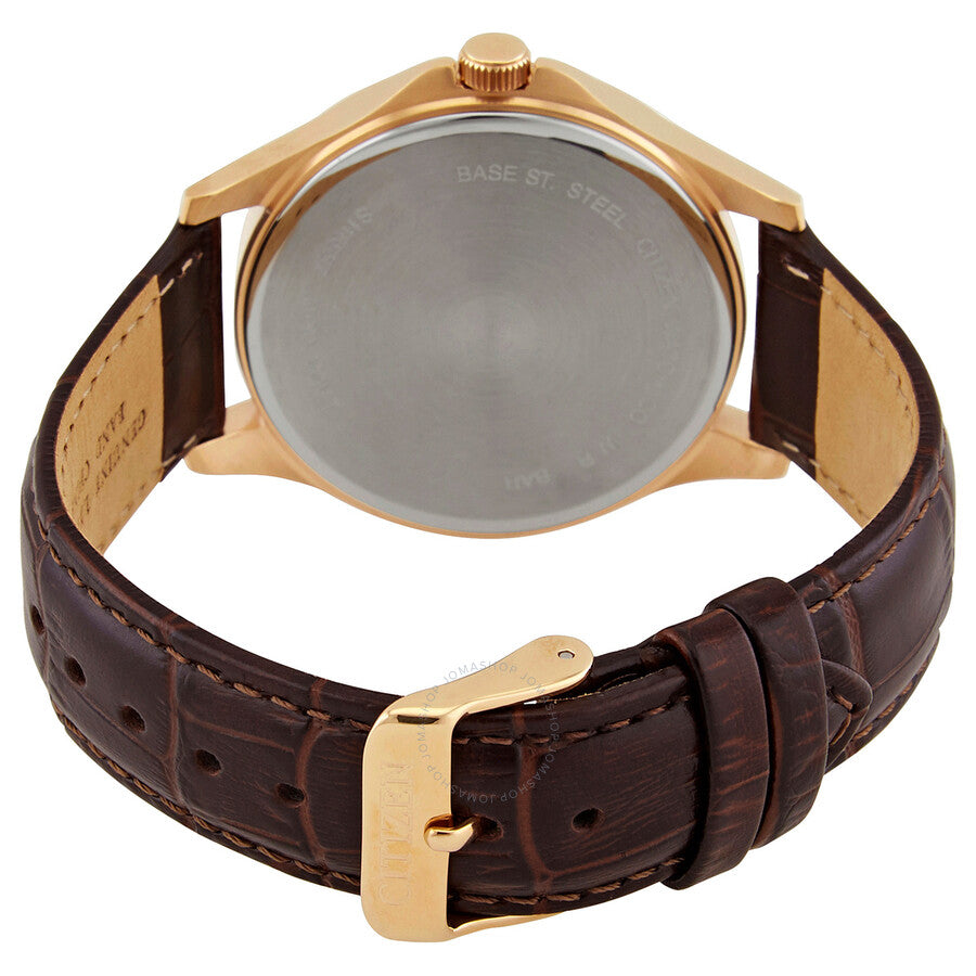 Citizen Quartz White Dial Brown Leather Men's Watch BF2023-01A - Dawson Watches #3