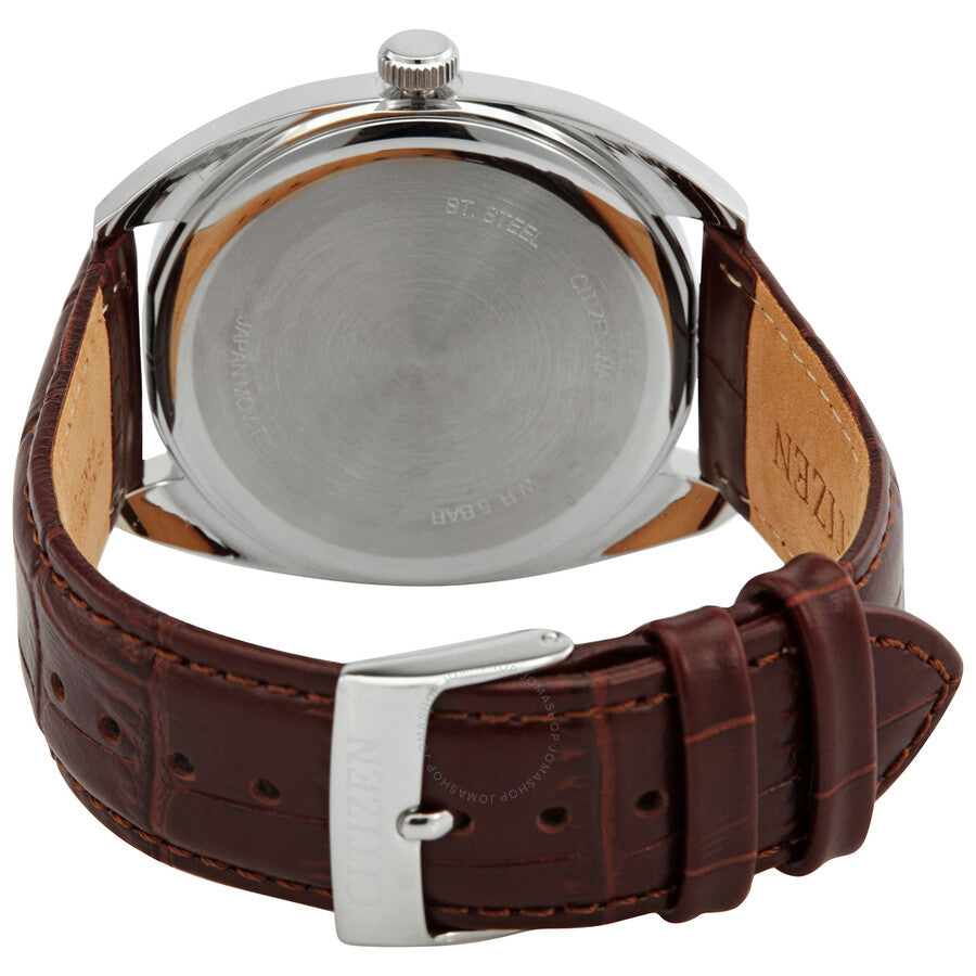 Citizen Quartz White Dial Brown Leathjer Men's Watch BI5090-09A - Dawson Watches #3