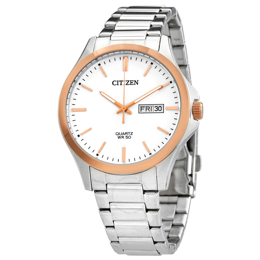 Citizen Quartz White Dial Stainless Steel Men's Watch BF2006-86A - Dawson Watches