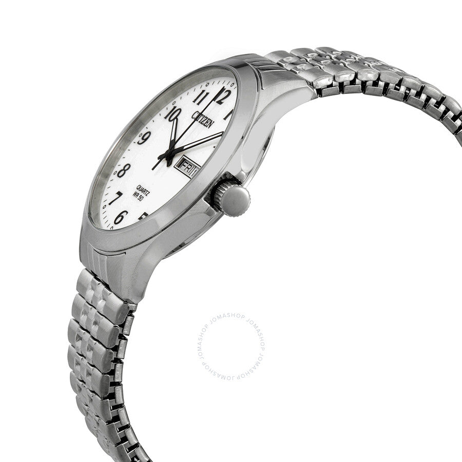 Citizen Quartz White Dial Stainless Steel Men's Watch BF5000-94A - Dawson Watches #2