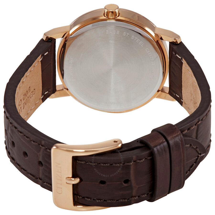 Citizen Quartz White Mother of Pearl Dial Brown Leather Ladies Watch EQ9063-04D - Dawson Watches #3