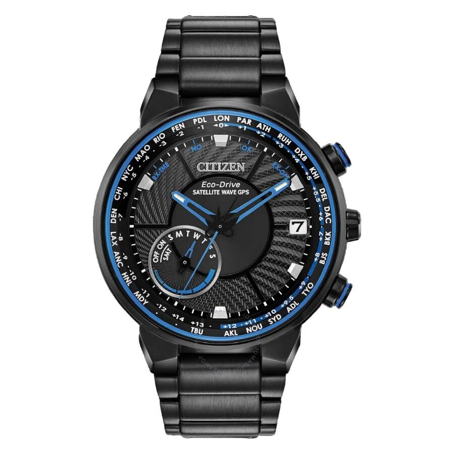 Citizen Satellite Wave Perpetual World Time Black Dial Men's Watch CC3038-51E - Dawson Watches