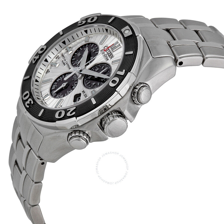 Citizen Signature Chronograph Eco-Drive Silver Dial Stainless Steel Men's Watch BL5440-58A - Dawson Watches #2