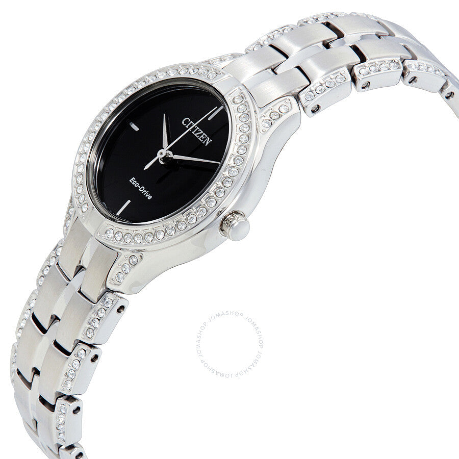 Citizen Silhouette Crystal Black Dial Ladies Watch FE2060-53E - Dawson Watches #2