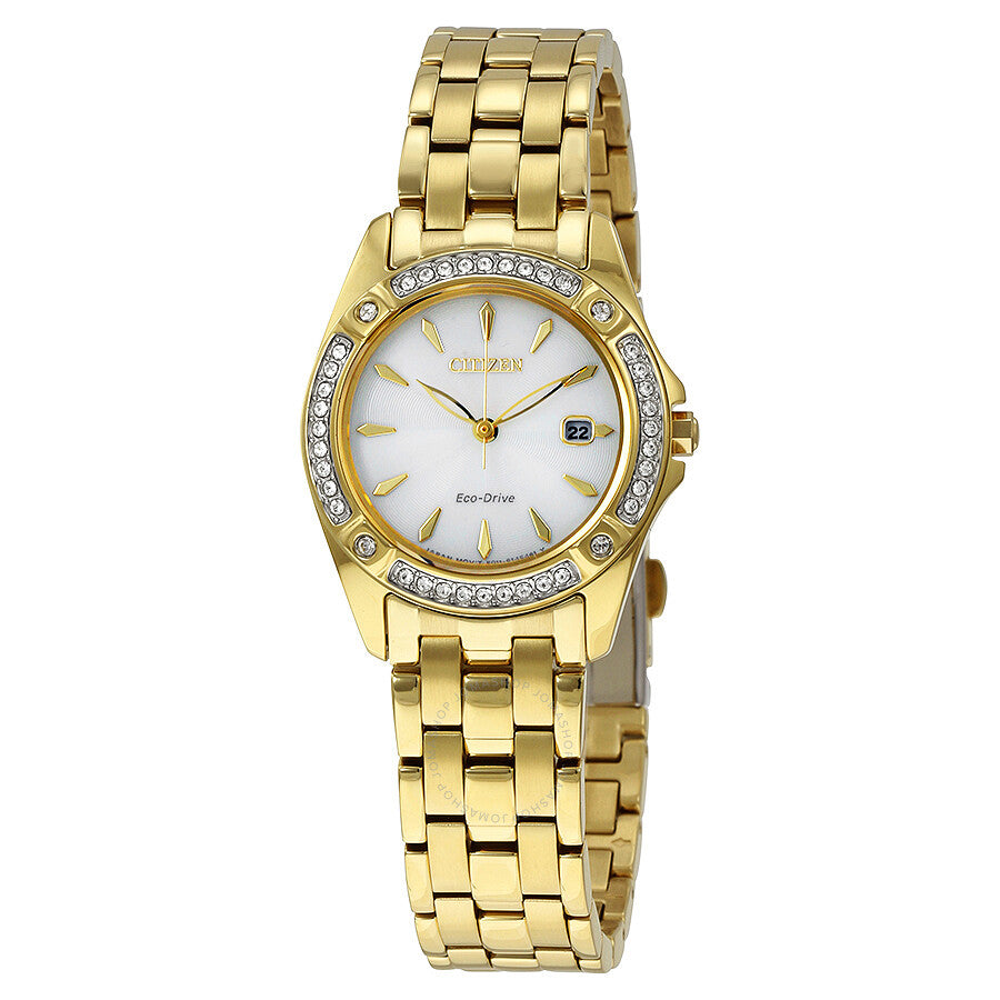 Citizen Silhouette Crystal Champagne Dial Lades Watch EW2352-59P - Dawson Watches