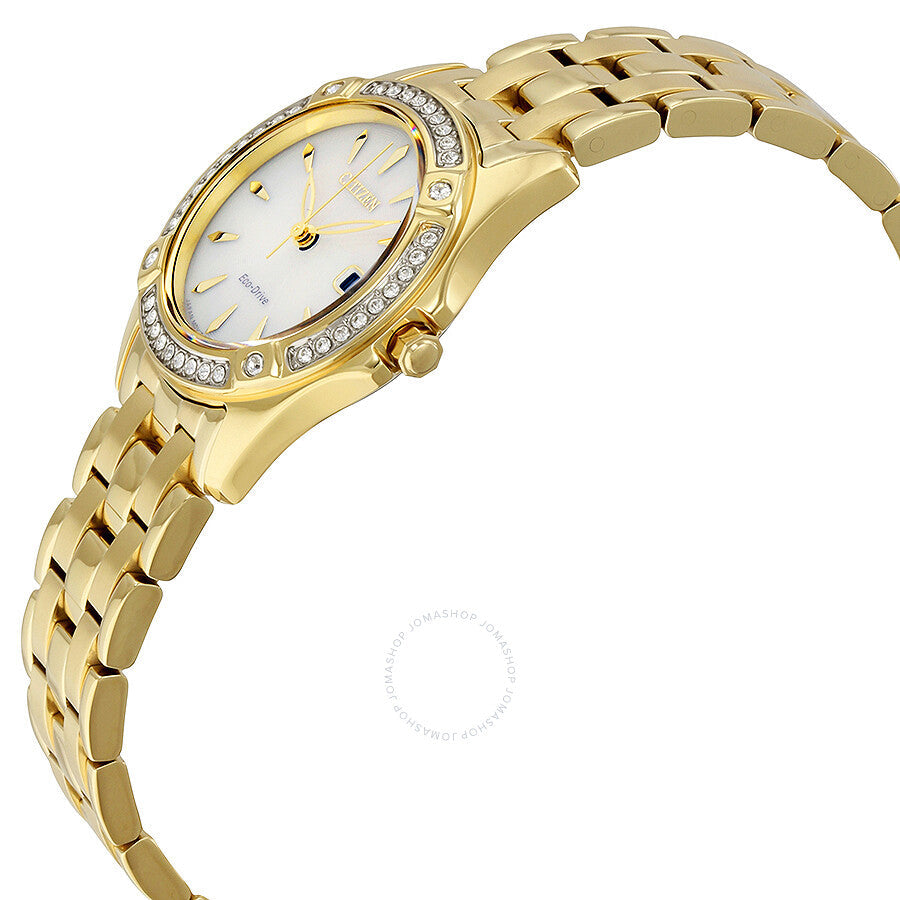 Citizen Silhouette Crystal Champagne Dial Lades Watch EW2352-59P - Dawson Watches #2