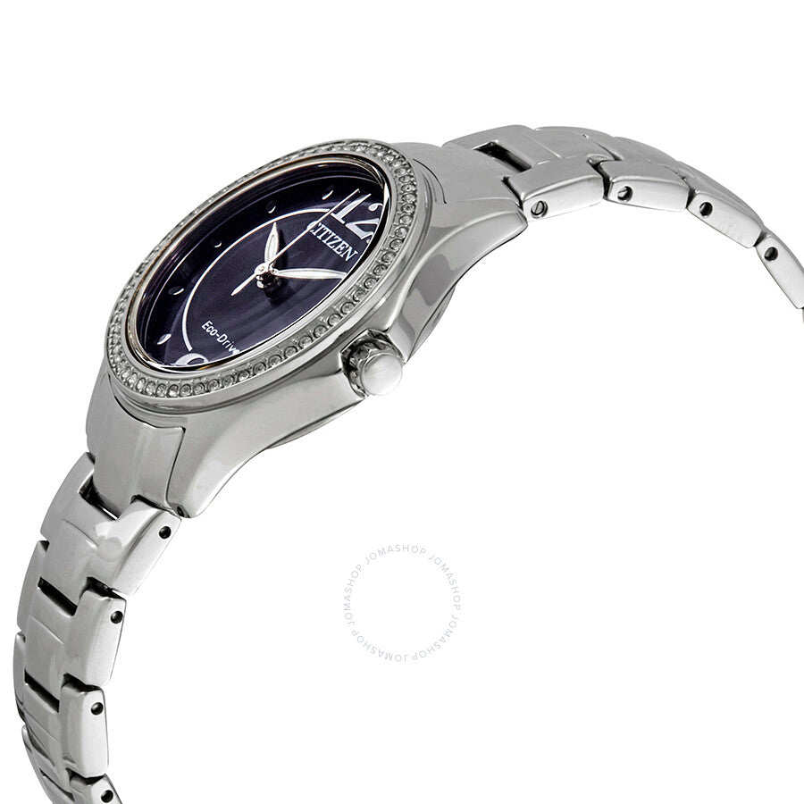Citizen Silhouette Crystal Eco-Drive Blue Dial Stainless Steel Ladies Watch FE1140-86L - Dawson Watches #2