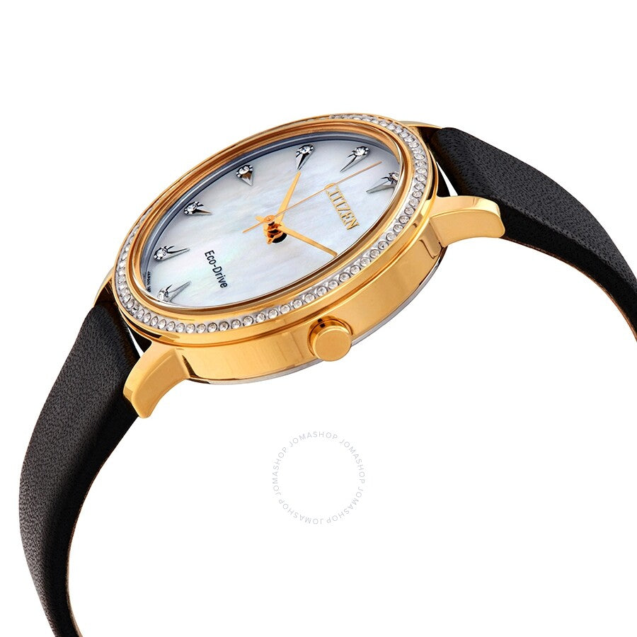 Citizen Silhouette Crystal Mother of Pearl Dial Ladies Watch FE7042-07D - Dawson Watches #2