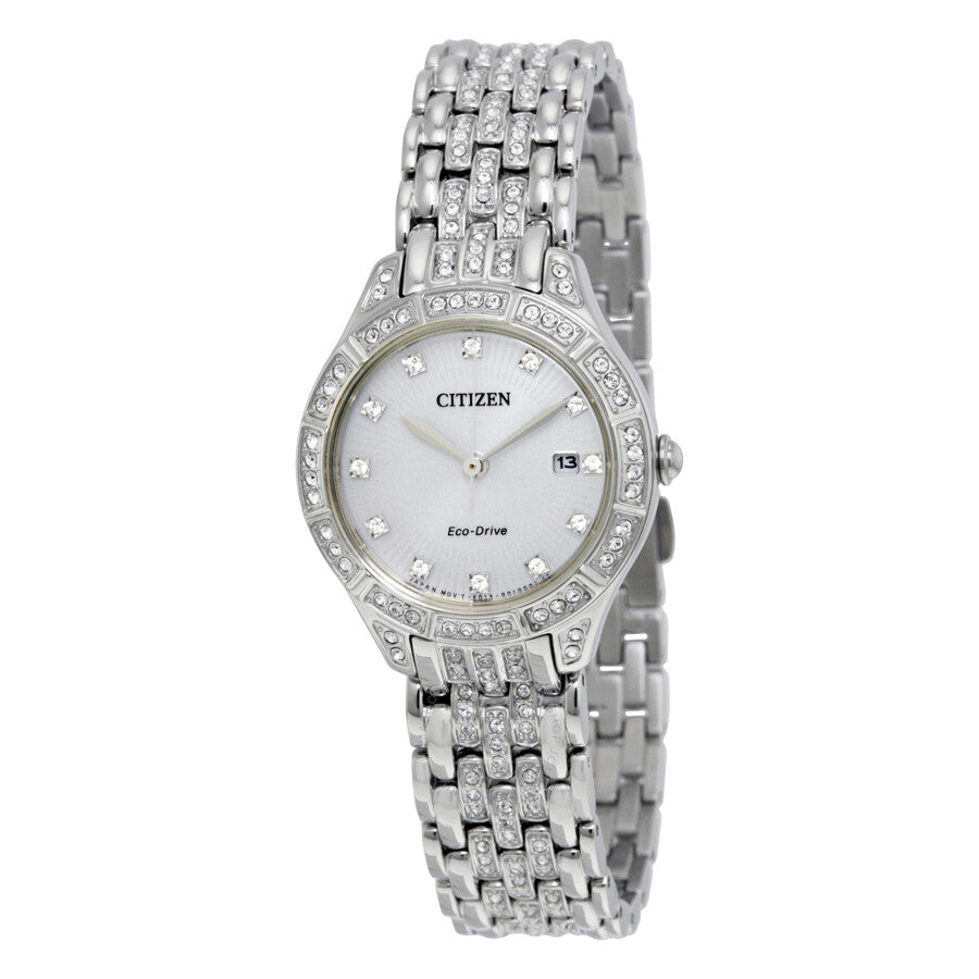 Citizen Silhouette Crystal Silver Dial Ladies Watch EW2320-55A - Dawson Watches
