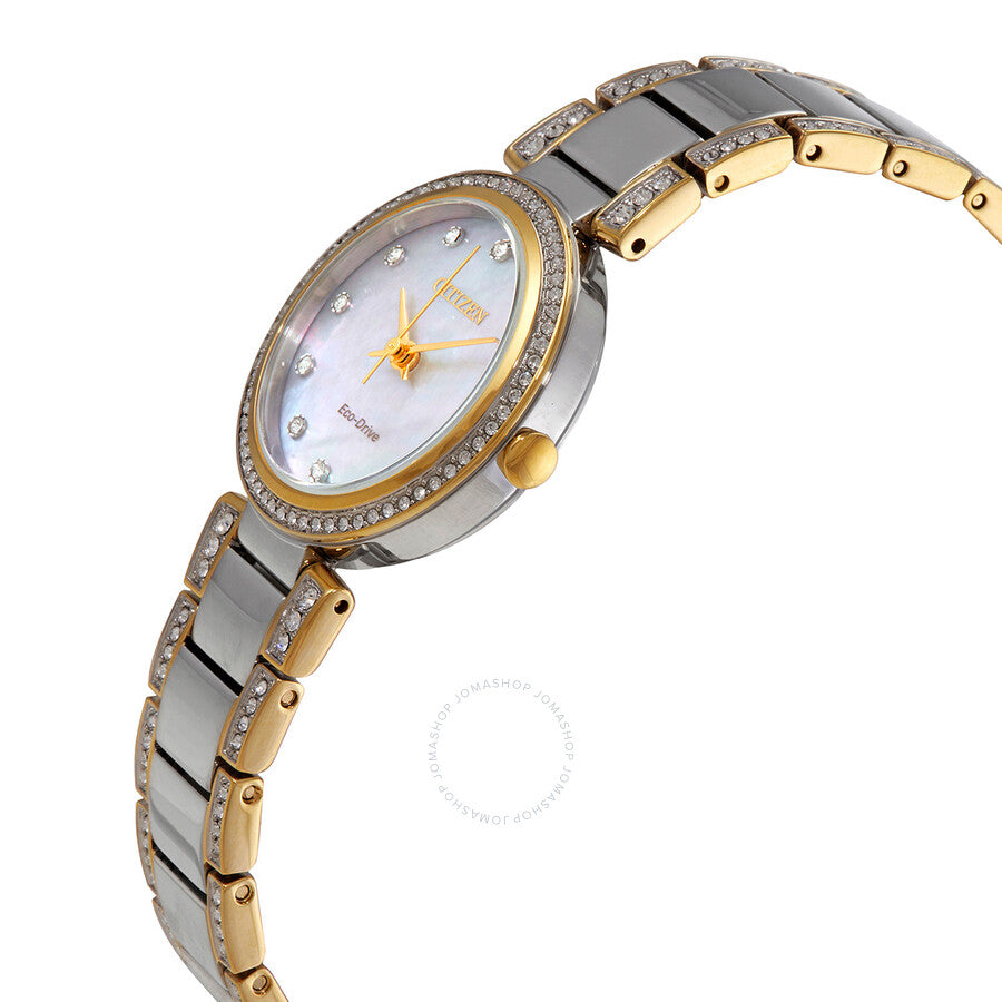 Citizen Silhouette Crystal Mother of Pearl Dial Ladies Watch EM0844-58D - Dawson Watches #2