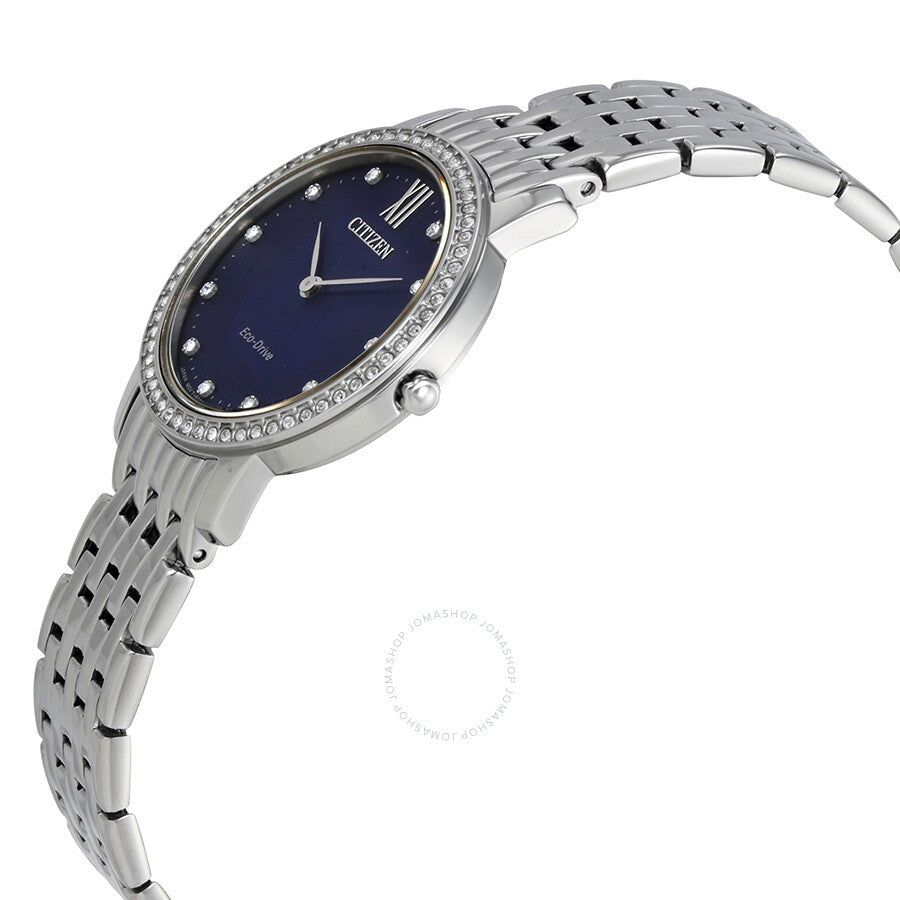 Citizen Silhouette Crystal Navy Blue Dial Ladies Watch EX1480-58L - Dawson Watches #2