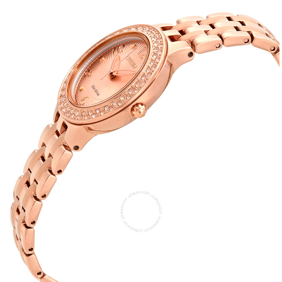 Citizen Silhouette Crystal Pink Gold Dial Ladies Watch FE2083-58Q - Dawson Watches #2