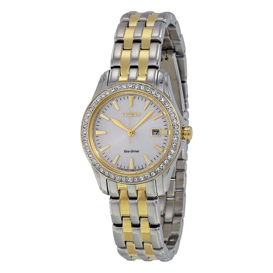 Citizen Silhouette Crystal Silver Dial Eco-Drive Ladies Watch EW1908-59A - Dawson Watches
