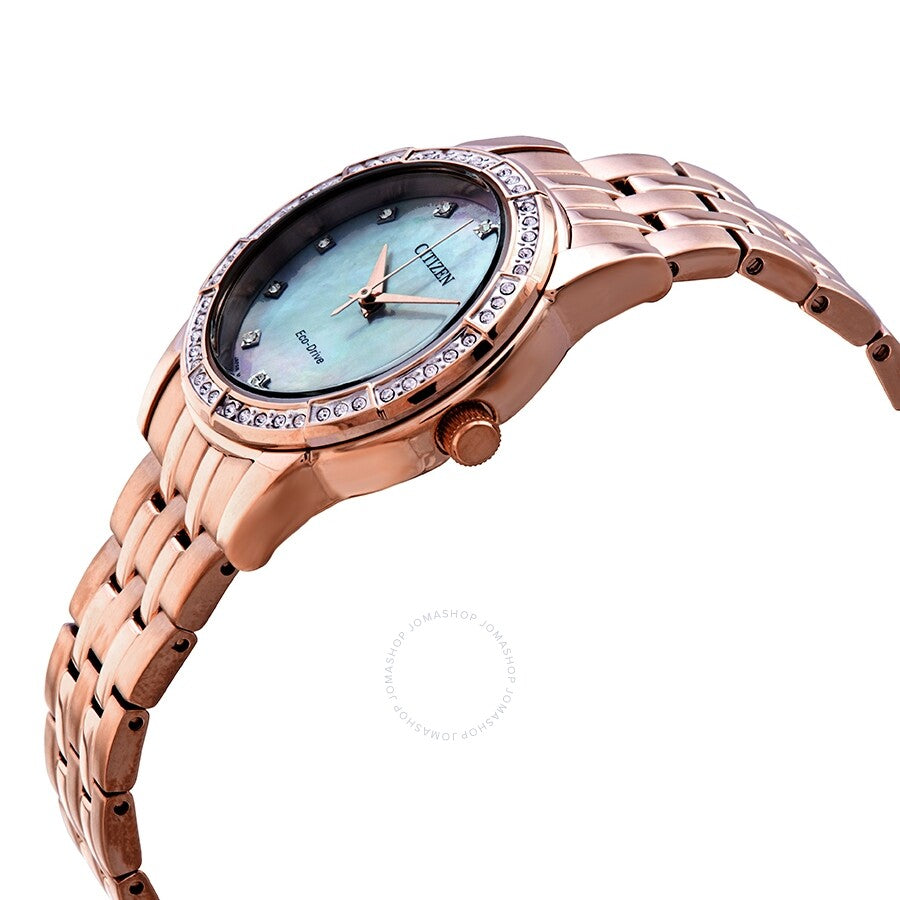 Citizen Silhouette Crystal White Mother of Pearl Dial Ladies Watch EM0773-54D - Dawson Watches #2