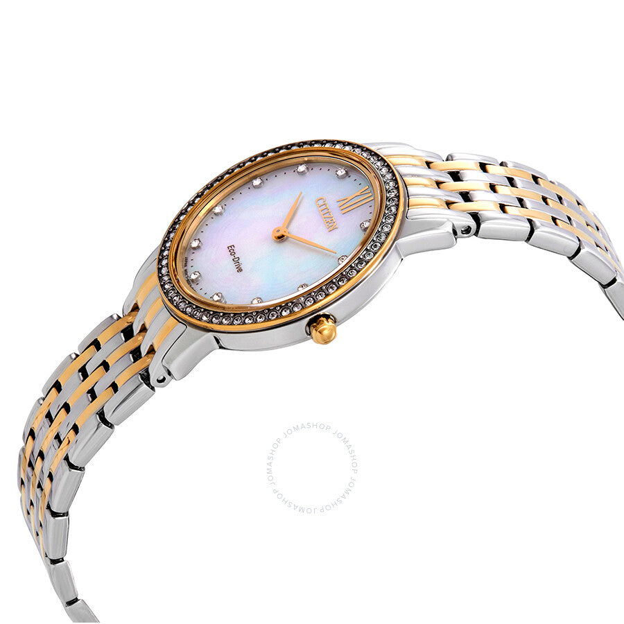 Citizen Silhouette Crystal White Mother of Pearl Dial Ladies Watch EX1484-65D - Dawson Watches #2